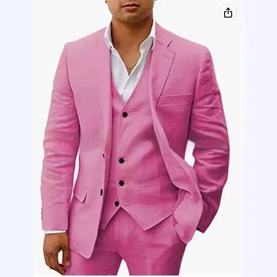 Casual Suit Groom Wedding Banquet Suit for All Seasons