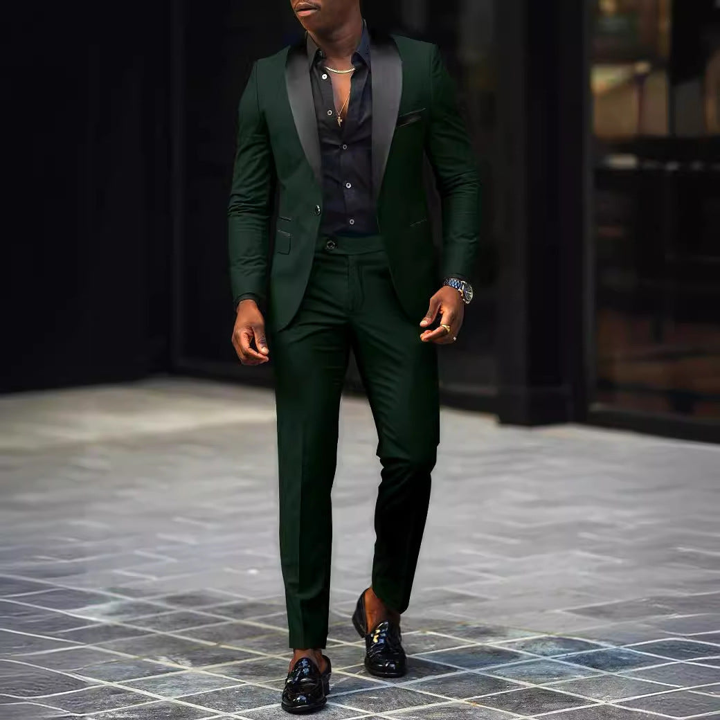 Dress Autumn Men's Business Casual Slim-fitting Suit Set