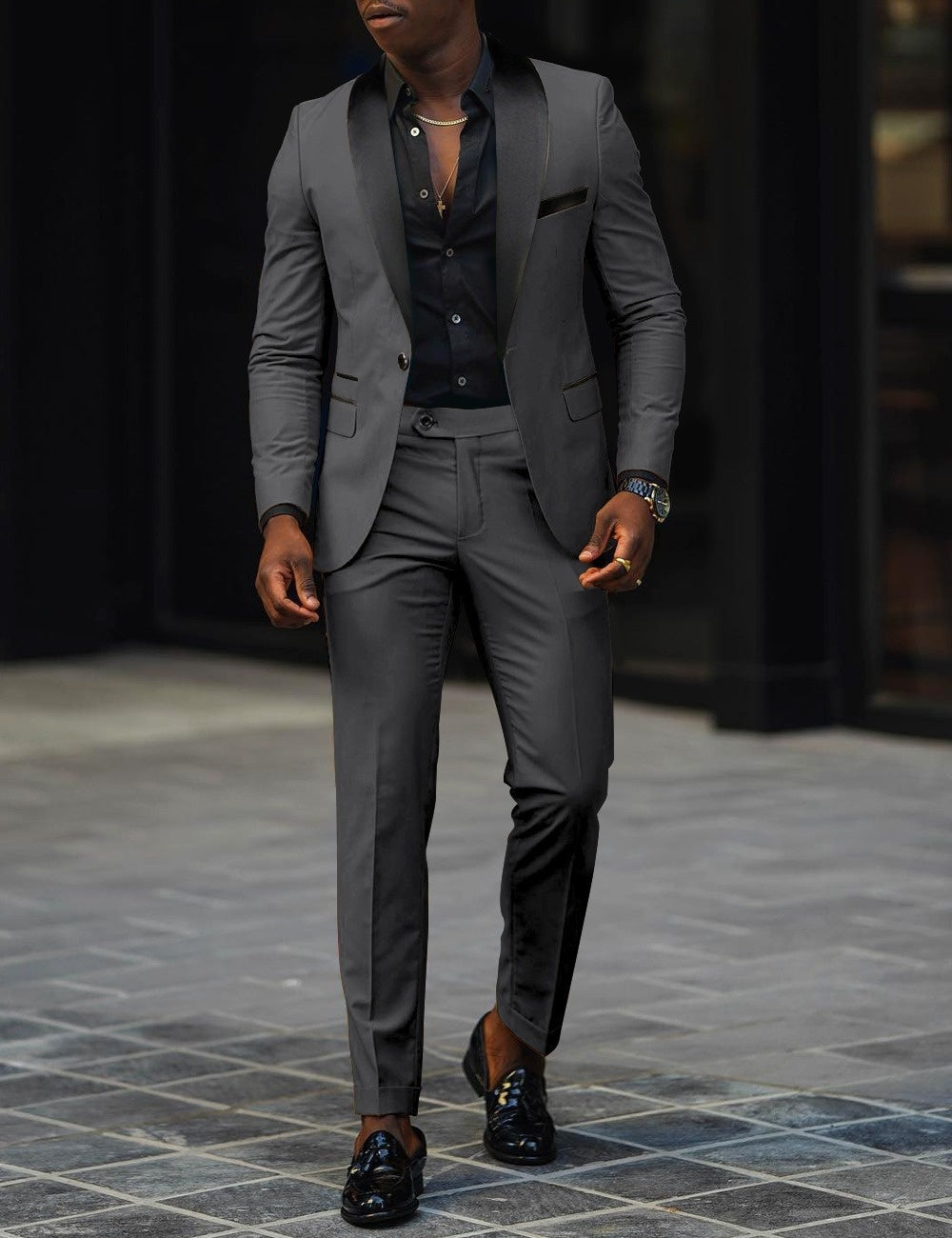 Dress Autumn Men's Business Casual Slim-fitting Suit Set