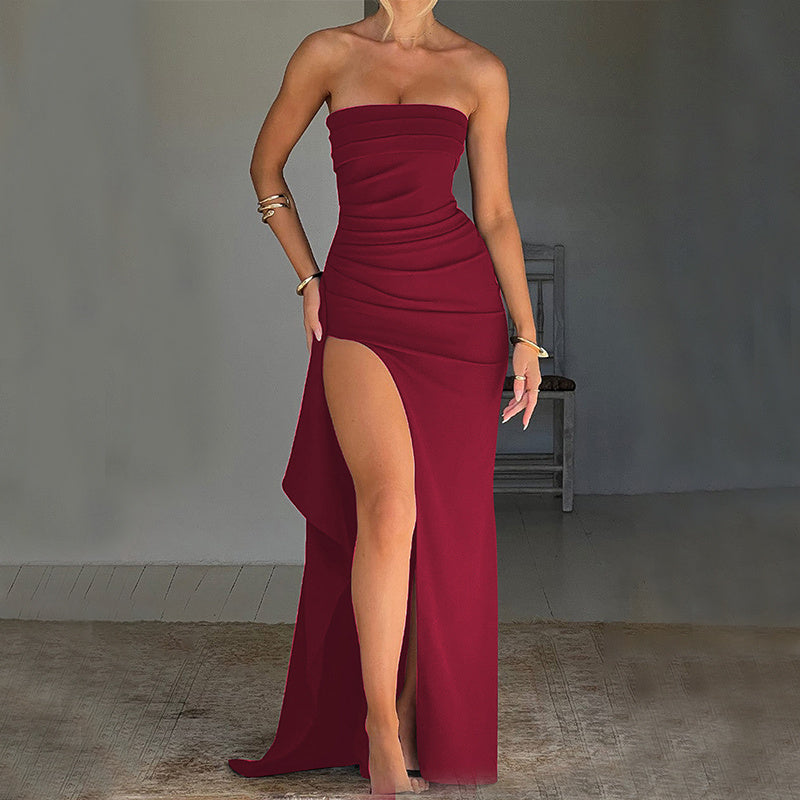 Strapless Split Long Dress Summer