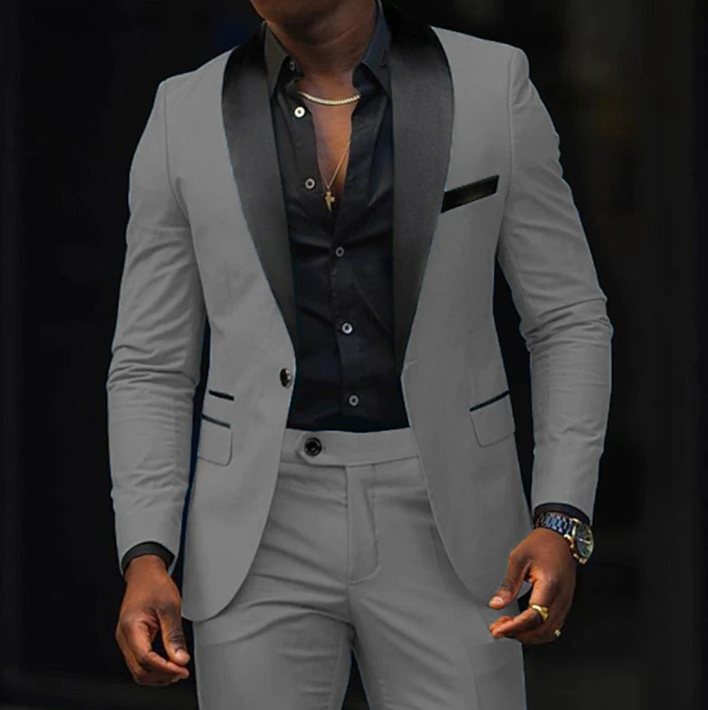 Dress Autumn Men's Business Casual Slim-fitting Suit Set