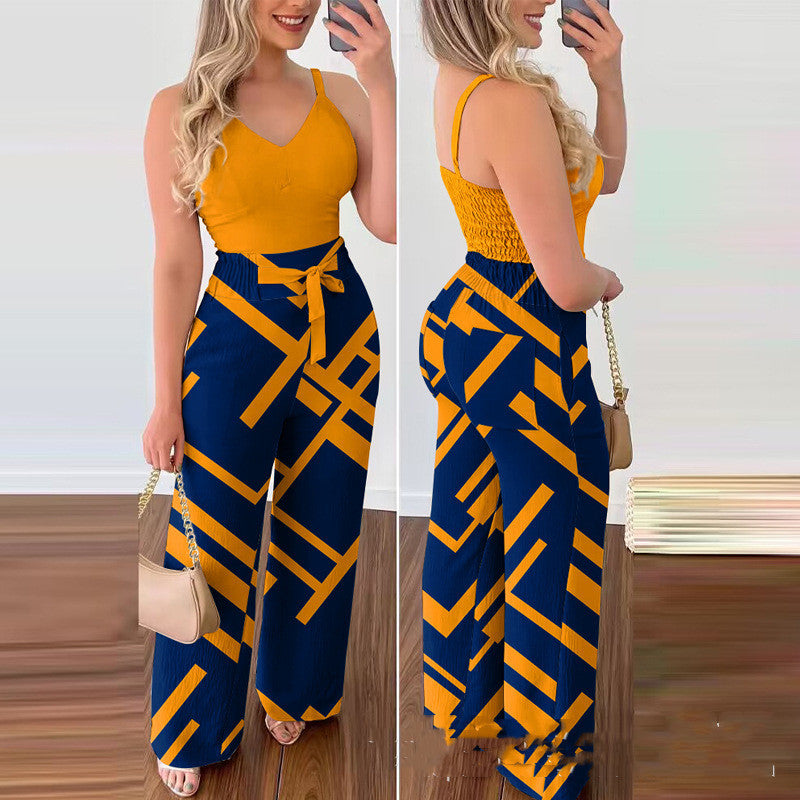 Women's Camisole Straight-leg Pants Casual Suit Set