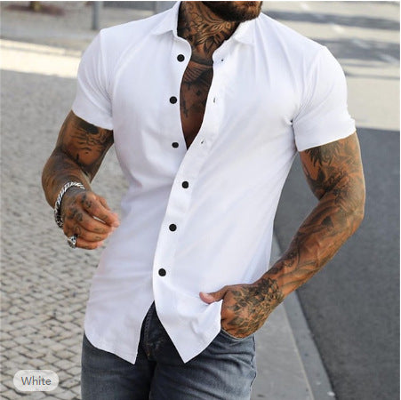 Simple Summer Men's Casual Solid Color Shirt in Various Colors