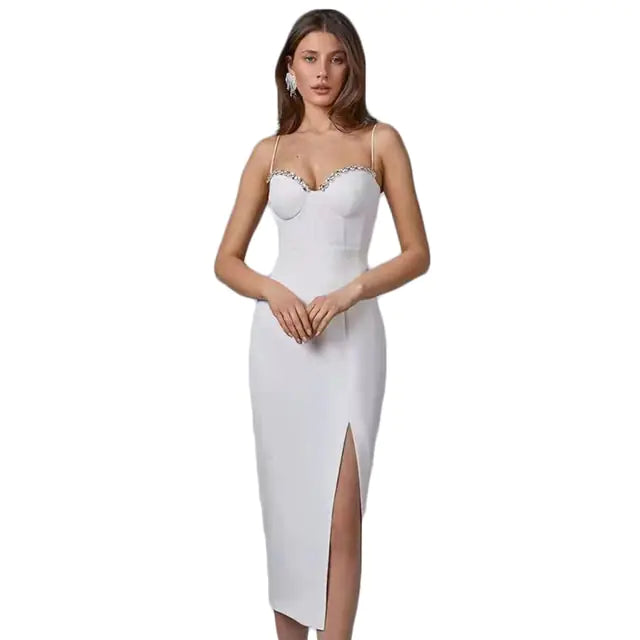 Sleeveless Beaded Party Dress Bodycon Style for Night Out