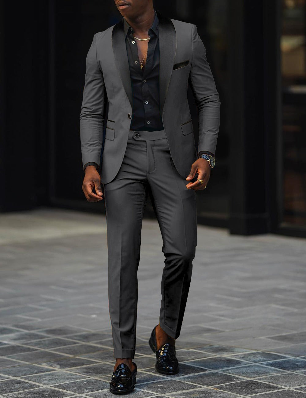 Dress Autumn Men's Business Casual Slim-fitting Suit Set