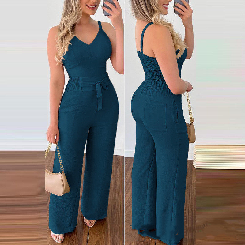 Women's Camisole Straight-leg Pants Casual Suit Set