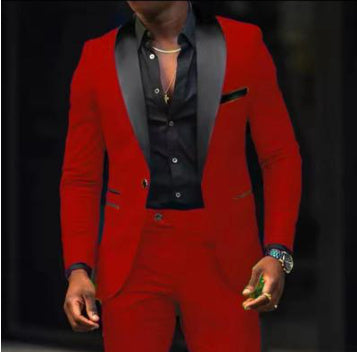 Dress Autumn Men's Business Casual Slim-fitting Suit Set