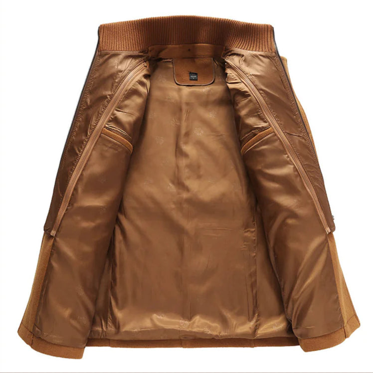 Men's Double Collar Woolen Coat for Stylish Warmth