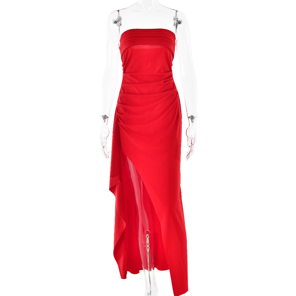 Strapless Split Long Dress Summer